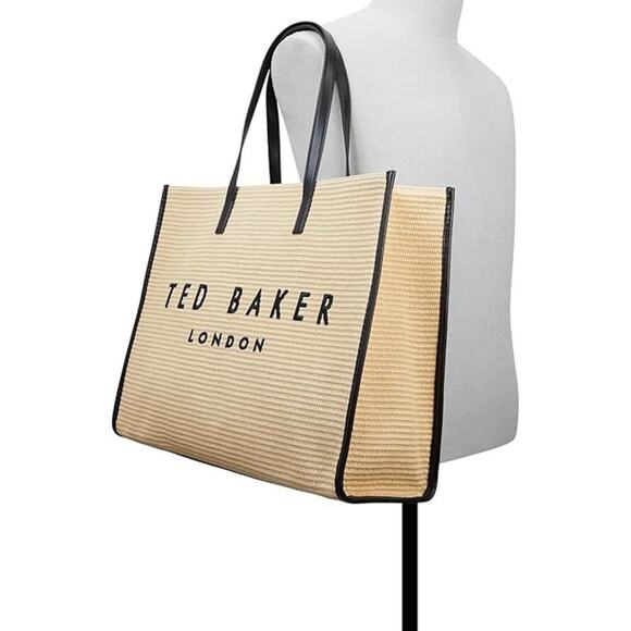 NEW! Ted Baker London Women's Icon Raffia Tote Bag w/ Ted Baker Embroidered Logo - Picture 2 of 6